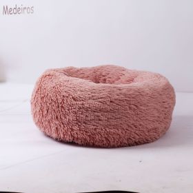 Plush pet nest (Option: Leather Pink-120cm)