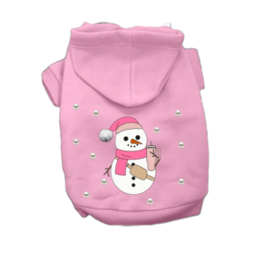 Pearl Frosty Snowman Dog Hoodie (size: XS)