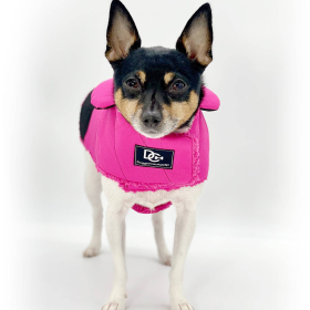 DoggieCoutureNY Water Resistant Dog Coat (Color: Pink & Black, size: XS)