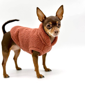 Cozy Sherpa Fleece Dog Pullover (Color: ROSE, size: MD)