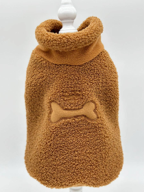 Cozy Sherpa Fleece Dog Pullover (Color: Copper, size: MD)