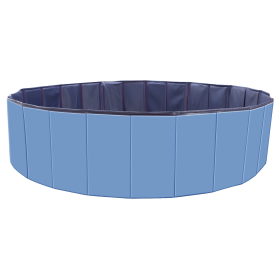Foldable PVC Dog Swimming Pool (Color: Blue)