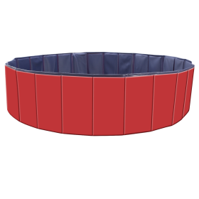 Foldable PVC Dog Swimming Pool (Color: Red)