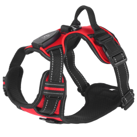 Rechargeable LED Dog Harness- XL (Color: Red, size: L)