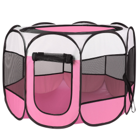 Petluv Portable Foldable Pet Tent (Color: Pink, size: L)