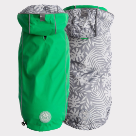 GF Pet Reversible Elasto-Fit Dog Raincoat (Color: Green, size: medium)