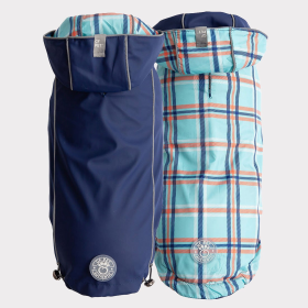 GF Pet Reversible Elasto-Fit Dog Raincoat (Color: Navy, size: 2XL)