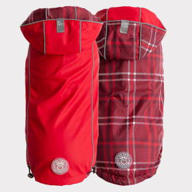 GF Pet Reversible Elasto-Fit Dog Raincoat (Color: Red, size: 3XL)