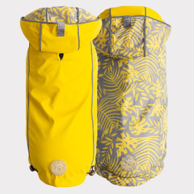 GF Pet Reversible Elasto-Fit Dog Raincoat (Color: Yellow, size: 4XL)