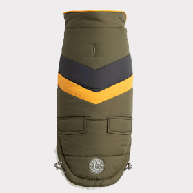 GF Pet Alpine Puffer Dog Coat (Color: Dark Khaki, size: medium)