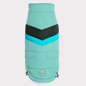 GF Pet Alpine Puffer Dog Coat (Color: Light Aqua, size: large)