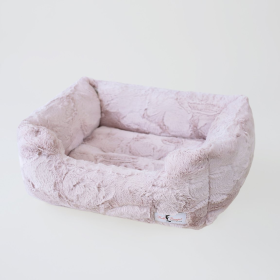 Hello Doggie Luxe Luxury Bolster Dog Bed (Color: Blush, size: small)