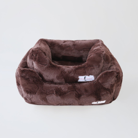 Hello Doggie Luxe Luxury Bolster Dog Bed (Color: Chocolate, size: small)