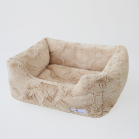 Hello Doggie Luxe Luxury Bolster Dog Bed (Color: Sand, size: large)