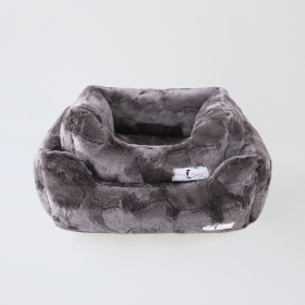 Hello Doggie Luxe Luxury Bolster Dog Bed (Color: Pewter, size: large)