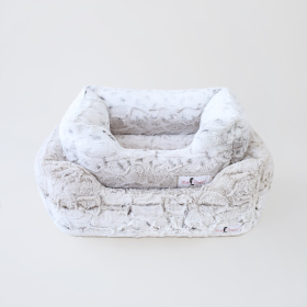 Hello Doggie Deluxe Luxury Bolster Dog Bed (Color: Pearl Leopard, size: small)