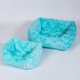 Hello Doggie Cuddle Luxury Bolster Dog Bed (Color: Aquamarine, size: LG)