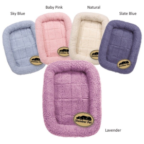 Slumber Pet Sherpa Crate Bed (Color: LIGHT BLUE, size: large)