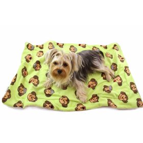 Silly Monkey Ultra Plush Blanket (Color: Lime, size: 50" x 30")
