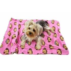 Silly Monkey Ultra Plush Blanket (Color: Pink, size: 30" x 20")