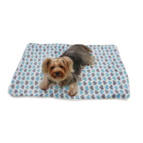 Blue & Gray Hearts Fleece/Plush Blanket (Color: Yellow, size: One Size)