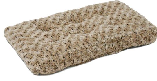Dog Plush Bed Comfortable Crate Bed Washable Bed Kennel Pad Fit for Pet Cage (Color: BROWN, size: S)