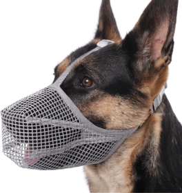 Dog Muzzle, Soft Mesh Covered Muzzles for Small Medium Large Dogs (Color: GREY, size: S)