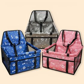 Pet Dogs Car Booster Seat Travel Carrier Cage; Oxford Breathable Folding Soft Washable Travel Bags (Color: GREY)