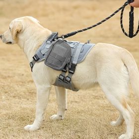 Universal Outdoor Dog Harness With Pet Leash And Snap Shackle Hitched Loop For Dogs (Color: GREY, size: S)