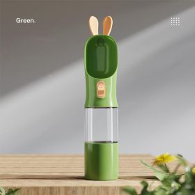 New Dog Water Bottle Portable Outdoor Pet Travel Water Bottle Pets Supplies (Color: Green, Style: Water And Food Cup)