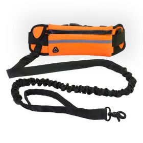 Ultimate Hands-Free Dog Leash Belt With Bungee Leash, Phone Pocket, And Water Bottle Holder (Color: Orange)