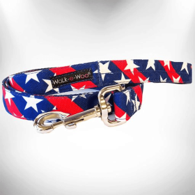 Stars & Stripes Freedom Dog Leads for Patriotic Pup Adventures (Pack Of: 1, size: THIN Lead 5/8" width- 5' length)