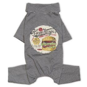 Touchdog Onesie Lightweight Breathable Printed Full Body Pet Dog T-Shirt Pajamas (Color: GREY, size: medium)