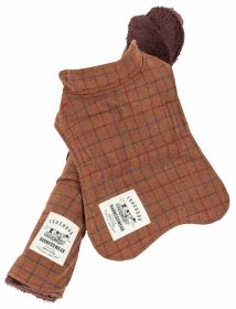 Touchdog 2-In-1 Windowpane Plaided Dog Jacket With Matching Reversible Dog Mat (Color: BROWN, size: X-Large)