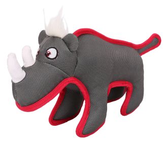 Pet Life Animal Dura-Chew Reinforce Stitched Durable Water Resistant Plush Chew Tugging Dog Toy (Color: GREY)
