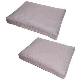 Touchdog 'Hushky' Water-Resistant Premium Rectangular Raised Dog Mat (Color: GREY, size: small)