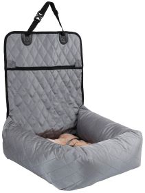 Pet Life 'Pawtrol' Dual Converting Travel Safety Carseat and Pet Bed (Color: GREY)