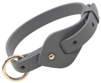 Pet Life 'Ever-Craft' Boutique Series Adjustable Designer Leather Dog Collar (Color: GREY, size: small)