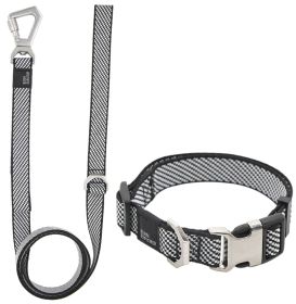 Pet Life 'Escapade' Outdoor Series 2-in-1 Convertible Dog Leash and Collar (Color: GREY, size: large)