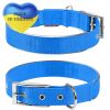 Blue Nylon Reflective Dog Adjustable Dog with Metal Buckle Heavy Duty for Large Dogs