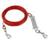 Dog Tie Out Cable Long Dog Leash Chew Proof Lead Dog Chain with Durable Spring 360�� Rotatable Clips PVC Case for Outside Yard Caming