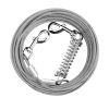 Dog Tie Out Cable Long Dog Leash Chew Proof Lead Dog Chain with Durable Spring 360�� Rotatable Clips PVC Case for Outside Yard Caming
