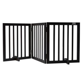 VEVOR Free Standing Dog Gate, 24" H x 60" W Freestanding Pet Gate, 3 Panels Foldable Dog Gate for Wide and Narrow Passageways (Width: 60 inch, Function: Foldable)