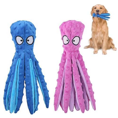 2Pcs Squeaky Dog Toys No Stuffing Crinkle Plush Octopus Dog Teething Toy Interactive Dog Toy Dog Training Toy For Puppy Small Medium Large Dog 2Pcs Squeaky Dog Toys No Stuffing Crinkle Plush Octopus Dog Teething Toy Interactive Dog Toy Dog Training Toy For Puppy Small Medium Large Dog