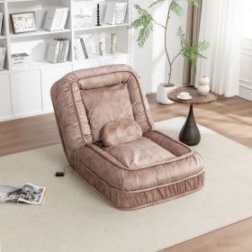 Upholstered Human Dog Bed for Adult & Pets,with 5 Adjustable Position &Massage Pillow, Bean Bag floor sofa with 2 Soft Pillows (Color: AS PIC)