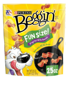 Purina Beggin' Strips Small Dog Treats Fun Size Original with Real Bacon Flavor Chews, 25 oz Pouch (49627242fgf: Purina Beggin' Strips Small Dog)
