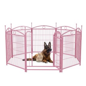 Dog Playpen Indoor 32 inch 8 Panels Metal Dog Pen Pet Dog Fence Outdoor Exercise Pen with Doors (Color: AS PIC)