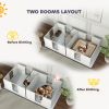 PawHut Whelping Box for Dogs, Newborn Puppy Supplies with Retractable Light Stand, Waterproof Pee Pad