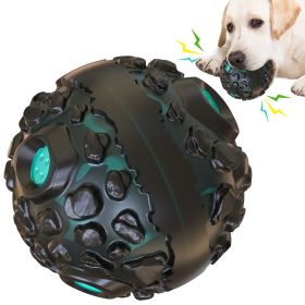 Dog Ball Toy Squeaky Giggle Interactive Puppy Ball For Aggressive Chewers Indestructible Chew Toys For Small/Medium (Ships From: China, Color: Black Blue)