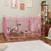 Dog Playpen Indoor 32 inch 8 Panels Metal Dog Pen Pet Dog Fence Outdoor Exercise Pen with Doors